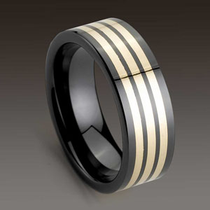 CER0057-Black Ceramic Wedding Ring