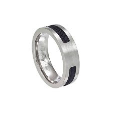 SSR0017-Stainless Steel CZ Stone Wedding Bands