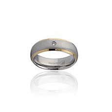 SSR0023-Stainless Steel CZ Wedding Ring