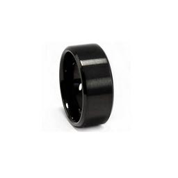 SSR0036-Faced Stainless Steel Black Ring