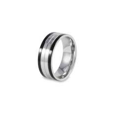 SSR0037-Faced Stainless Steel Black Rings