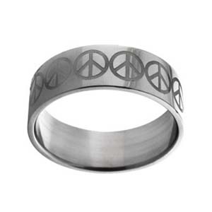 SSR0067-Stainless Steel CZ Wedding Ring