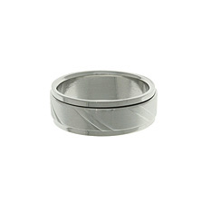 SSR0080-Faced Stainless Steel Black Ring