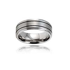 SSR0081-Faced Stainless Steel Black Rings