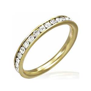 SSR0106-CZ Stone Inlay Stainless Steel Rings