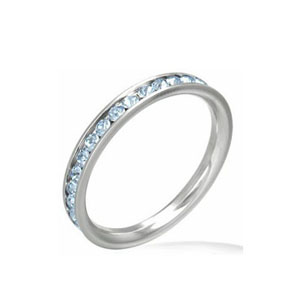 SSR0111-Stainless Steel CZ Wedding Ring