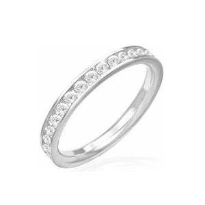 SSR0112-Stainless Steel CZ Wedding Band