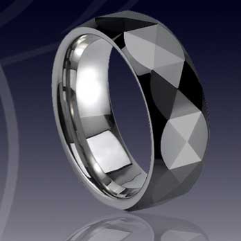 WCR0010-Black Tungsten Wedding Rings