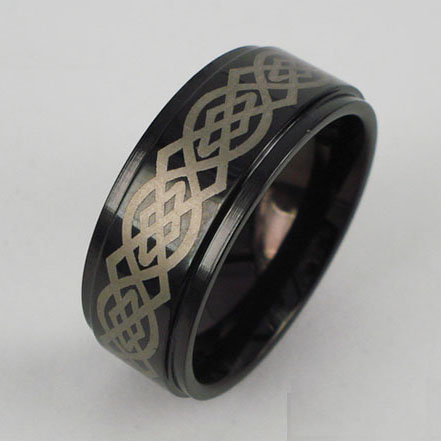 WCR0013-Black Tungsten Carbide Wedding Ring