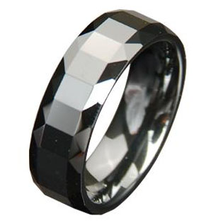 WCR0017-Black Tungsten Carbide Engagement Ring