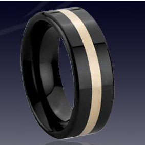 WCR0029-Faced Tungsten Black Ring