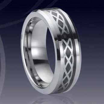 WCR0048-Carbon Fiber Inlay Tungsten Carbide Ring