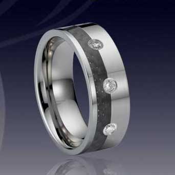 WCR0053-Popular Tungsten Inlay Rings