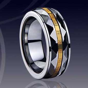 WCR0058-Inlay Tungsten Ring