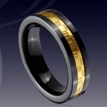 WCR0064-Inlay Tungsten Carbide Wedding Ring