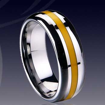 WCR0068-Tungsten Carbon Fiber Inlay Ring