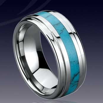 WCR0071-Carbon Fiber Inlay Tungsten Wedding Rings