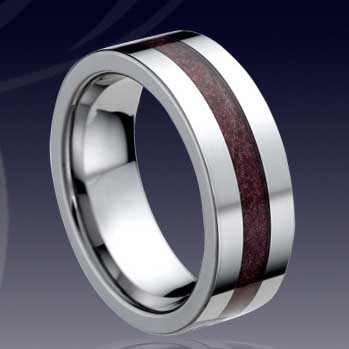 WCR0072-Tungsten Carbon Fiber Inlay Wedding Ring