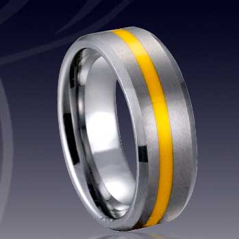WCR0077-Tungsten Inlay Wedding Rings
