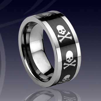 WCR0090-Tungsten Carbon Fiber Inlay Ring