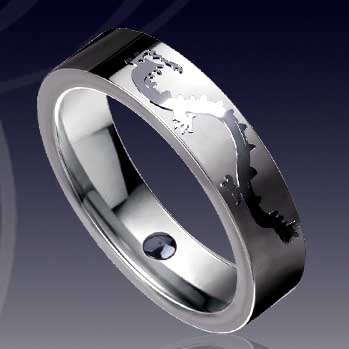 WCR0092-Popular Tungsten Inlay Ring