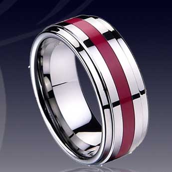 WCR0095-Tungsten Inlay Rings