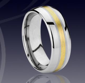 WCR0105-Inlay Tungsten Carbide Wedding Rings