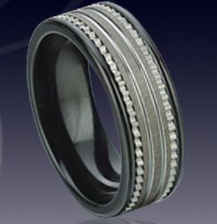 WCR0106-Inlay Tungsten Carbide Wedding Band