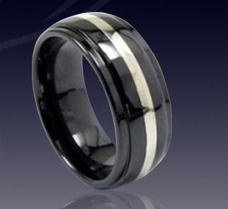 WCR0109-Tungsten Carbon Fiber Inlay Rings