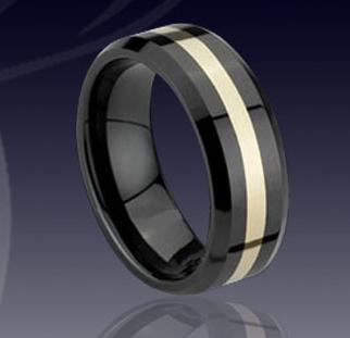 WCR0110-Carbon Fiber Inlay Tungsten Wedding Ring