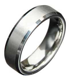 WCR0111-Carbon Fiber Inlay Tungsten Wedding Rings