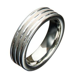 WCR0112-Tungsten Carbon Fiber Inlay Wedding Ring