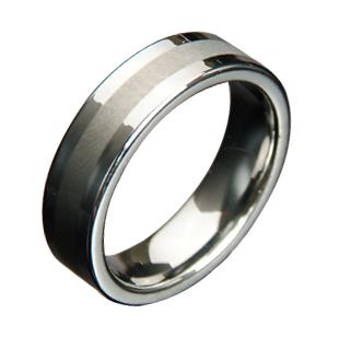 WCR0113-Tungsten Carbon Fiber Inlay Wedding Rings