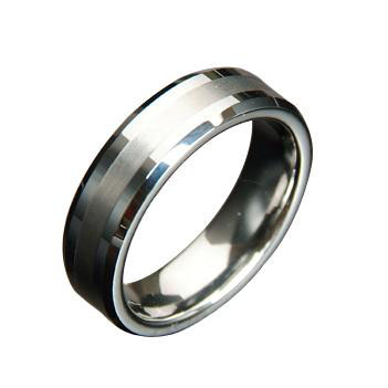 WCR0114-Popular Tungsten Inlay Wedding Ring