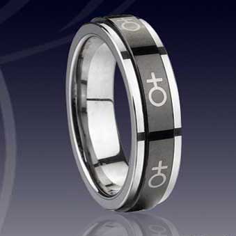 WCR0116-Tungsten Inlay Wedding Ring