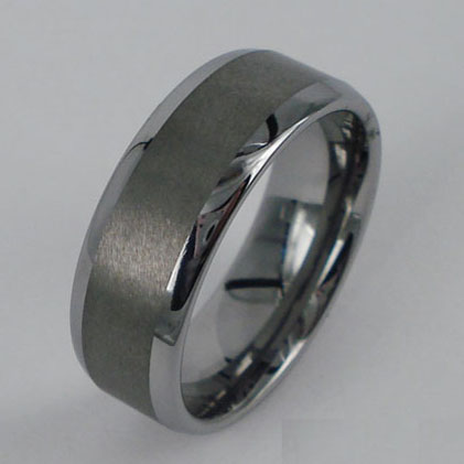 WCR0118-Popular Tungsten Inlay Wedding Ring