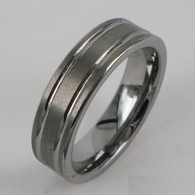 WCR0119-Popular Tungsten Inlay Wedding Rings
