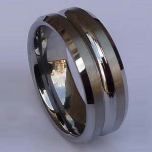 WCR0128-Carbon Fiber Inlay Tungsten Carbide Ring