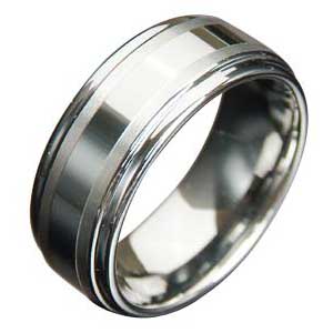 WCR0131-Tungsten Carbon Fiber Inlay Rings