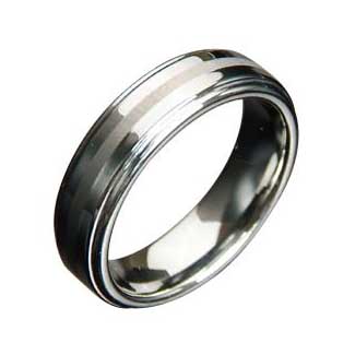 WCR0134-Tungsten Inlay Ring