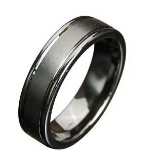 WCR0144-Inlay Tungsten Carbide Wedding Ring