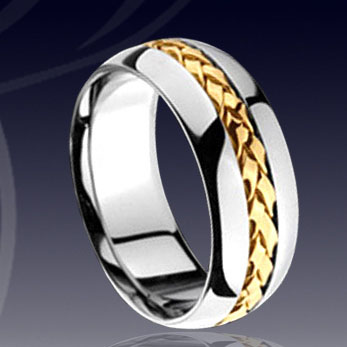 WCR0303-Gold Inlay Tungsten Rings
