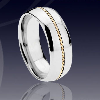 WCR0313-Cheap Tungsten Gold Inlay Ring