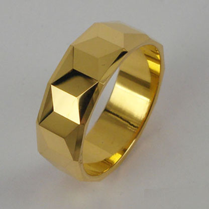 WCR0275-Fake Gold Tungsten Ring