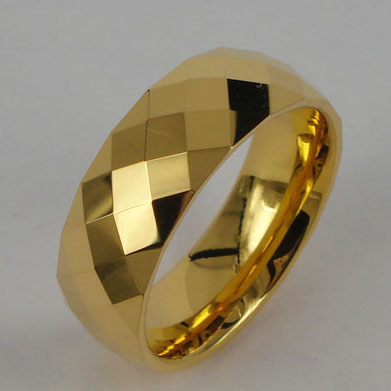 WCR0277-Gold Plated Tungsten Ring