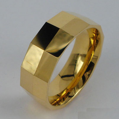 WCR0279-Gold Plated Tungsten Carbide Ring