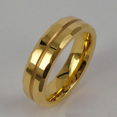 WCR0283-Gold Plating Tungsten Ring