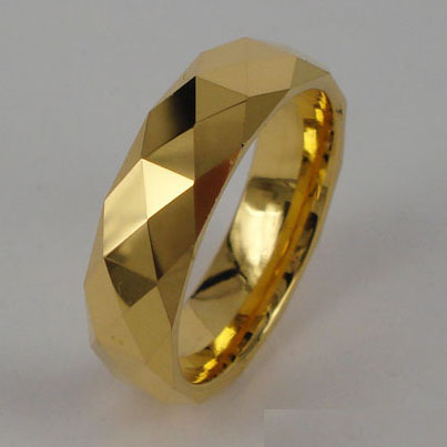 WCR0285-Gold Plating Tungsten Carbide Ring
