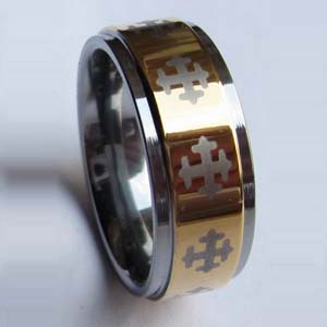 WCR0295-Golden Tungsten Ring