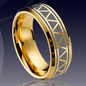 WCR0234-Gold Plated Tungsten Rings